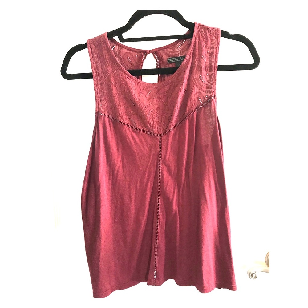 Maroon Tank Top that is embroidered